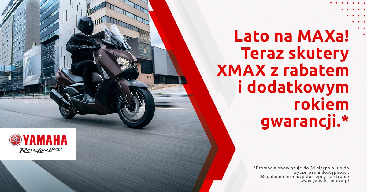 Lato na MAXa! Teraz skutery XMAX z rabatem i dodatkowym rokiem gwarancji.